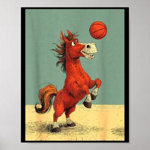 Poster Cavalo fofo esporte desenho animado engraçado de b
