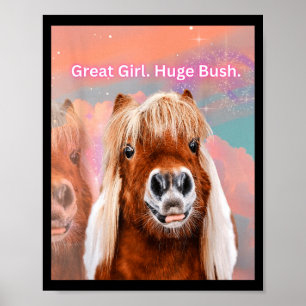 Poster Cavalo Grande Menina Grande Arbusto