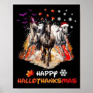 Poster Cavalo Halloween E Feliz Natal Feliz Hallotha