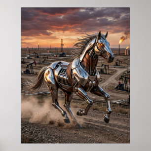 Poster Cavalo Hidráulico em Movimento
