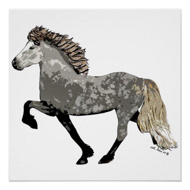 Póster Cavalo Islandês Tolting Art Déco Astrid (Frente)