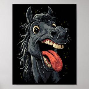 Poster Cavalo legal Mostrando Cavalos De Língua Que Andam