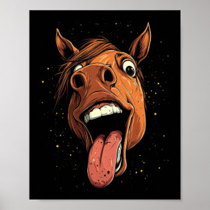 Poster Cavalo legal Mostrando Cavalos De Língua Que Andam