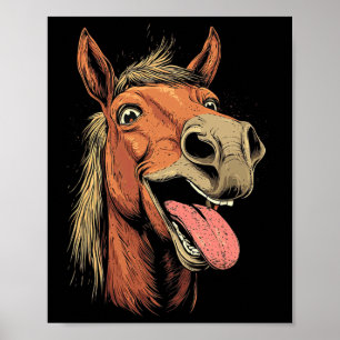 Poster Cavalo legal Mostrando Cavalos De Língua Que Andam