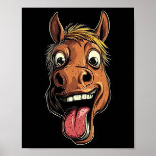 Poster Cavalo legal Mostrando Cavalos De Língua Que Andam
