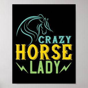 Poster Cavalo Louco Lady Horse Sobrevoando Mulheres Horse