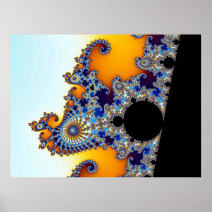 Poster Cavalo marinho ajustado do Fractal de Mandelbrot