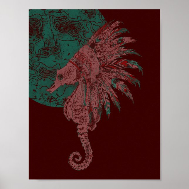 Poster cavalo marinho pela lua (Frente)