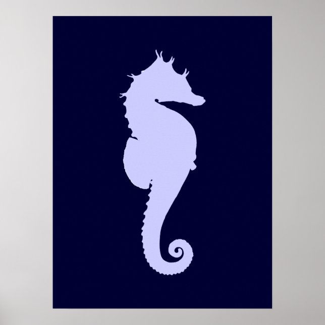 Póster Cavalo-Marinho Roxo Claro (Frente)