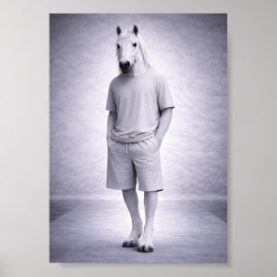 Poster Cavalo Mínimo em Roupa Moderna Casual