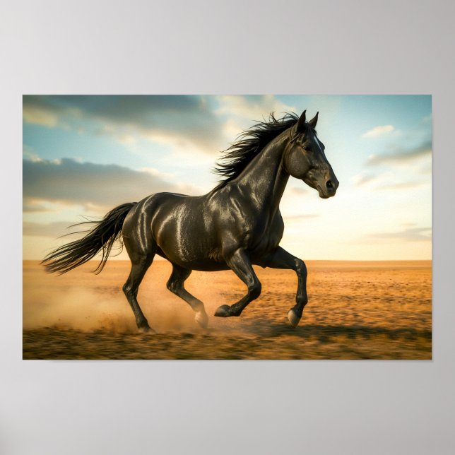 Poster Cavalo Negro Correndo (Frente)