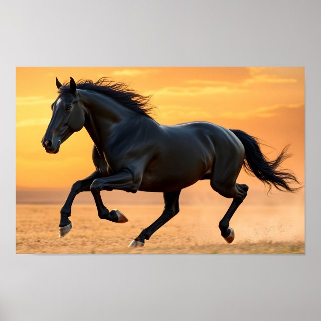 Poster Cavalo Negro Correndo (Frente)