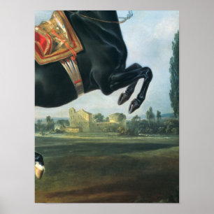 Poster Cavalo negro executando Courbette