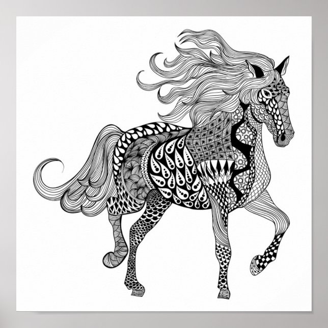 Póster Cavalo Negro Inspirado 2 (Frente)