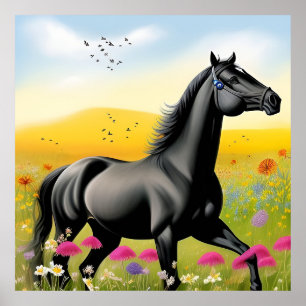Poster Cavalo Negro Majestoso