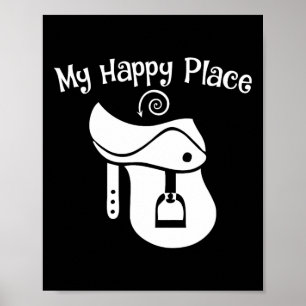 Poster Cavalo Passa Meu Lugar Feliz Saddle Equestrian Tee