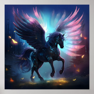Poster cavalo peguim transversal luminescente