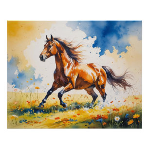 Póster Cavalo - Poster brilhante   Wall Art
