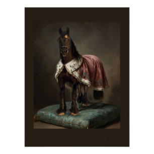 Póster Cavalo Preto Frísio - Cartaz