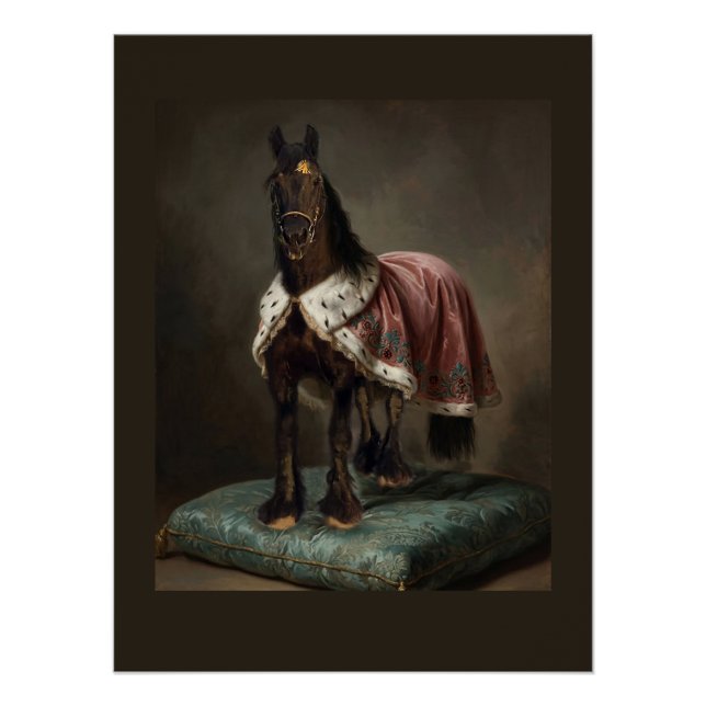 Póster Cavalo Preto Frísio - Cartaz (Frente)