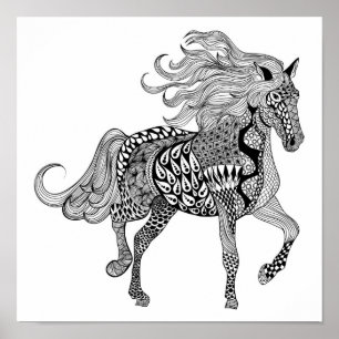 Póster Cavalo preto inspirado 2