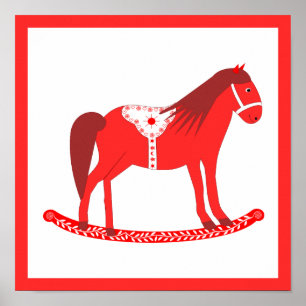 Poster Cavalo Rocco de Natal escandinavo