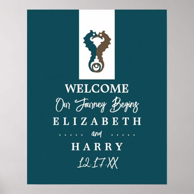 Poster Cavalo Romance, Boas-vindas ao Casamento de Praia (Frente)