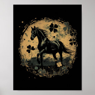 Poster Cavalo Trevo Dia de São Patrício Dia de São Paddy