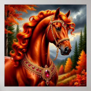 Poster Cavalo Vermelho Majestoso