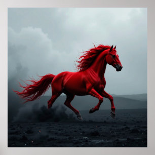 Poster Cavalo Vermelho Majestoso Correndo