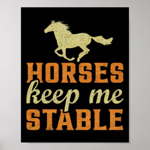 Poster Cavalo Vintage Mantenha-Me Estável1