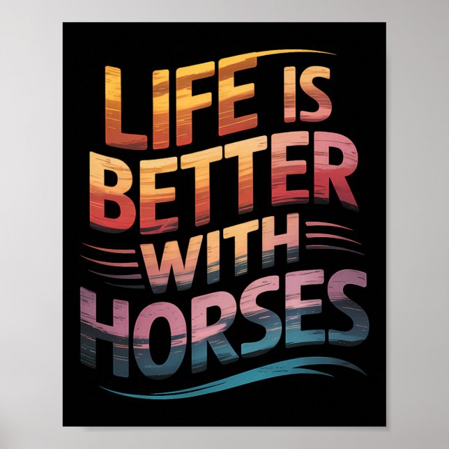 Poster Cavalos A Vida Útil É Melhor Com Cavalos De Retorn (Frente)