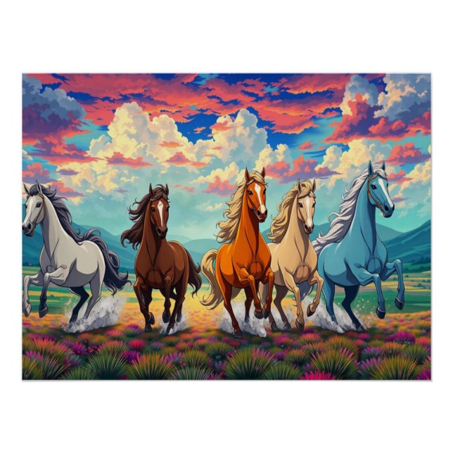 Póster Cavalos Causados Gratuitamente (Frente)