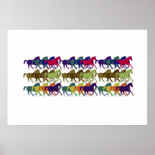 Póster cavalos coloridos