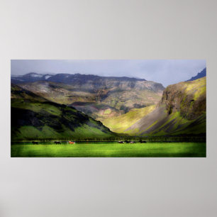 Póster Cavalos corridos Islândia