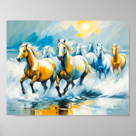 Poster Cavalos De Castanheiro Que Atravessam O Mar Negro