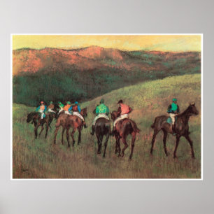 Póster Cavalos de corrida na paisagem, 1894, Edgar Degas