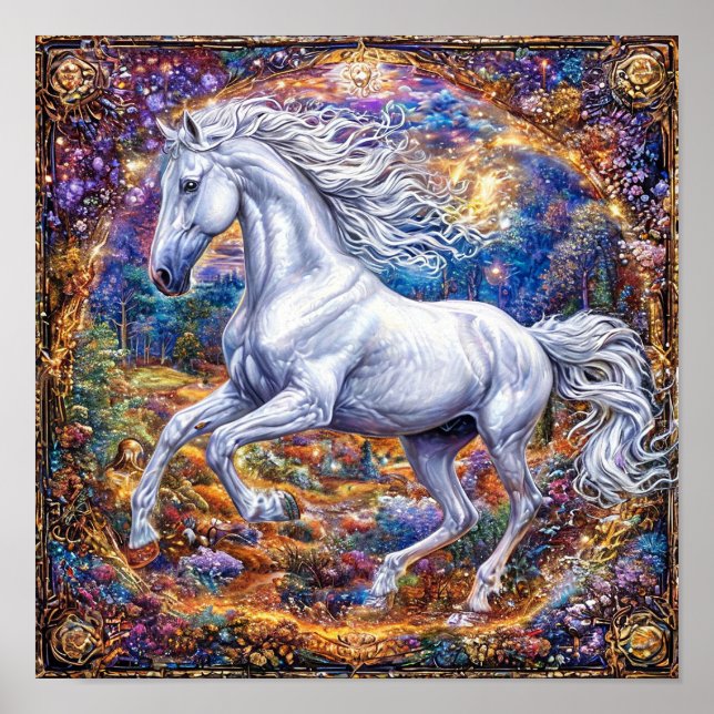 Poster Cavalos de Desenho Animado Fofos (Frente)