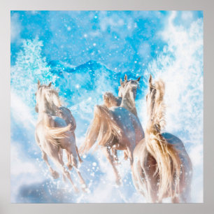 POSTER CAVALOS DE INVERNO DE ARABIAN HORSE