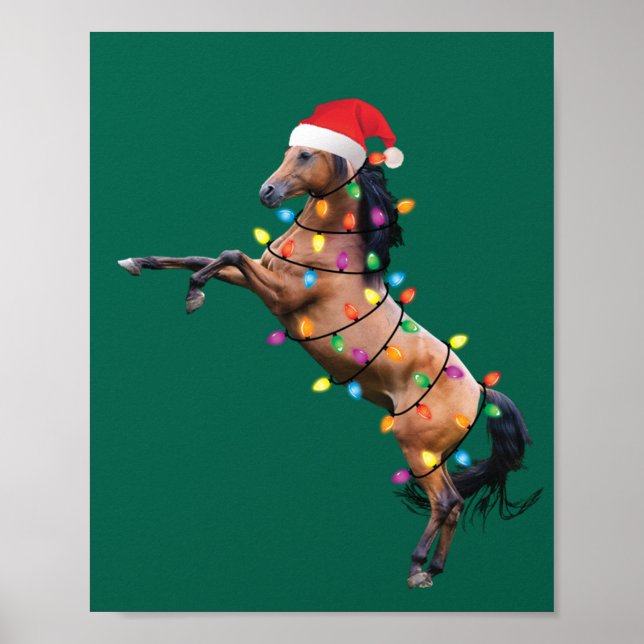 Poster Cavalos de Natal Papais noeis de cavalos Engraçado (Frente)