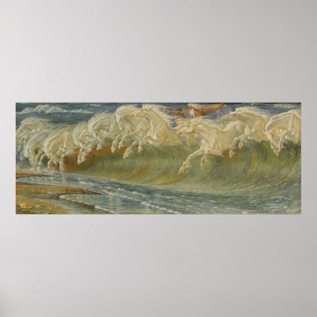 Poster Cavalos de Netuno por Walter Crane (Frente)