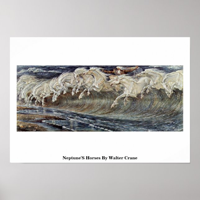 Poster Cavalos De Netuno Por Walter Crane (Frente)