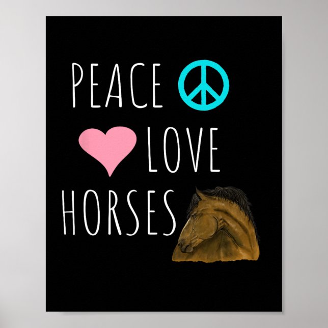 Poster Cavalos de Paz e Amor Cavalos Andando Equestres (Frente)