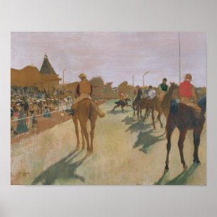 Póster Cavalos de raça de Edgar Degas   na frente dos