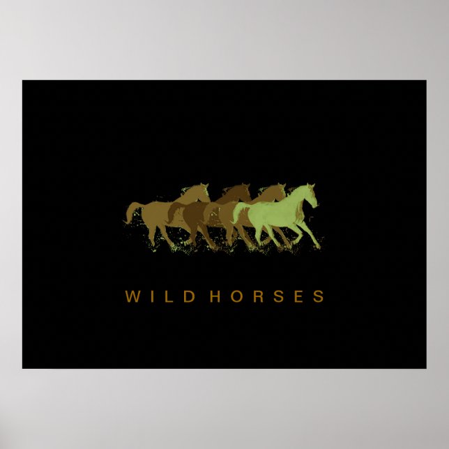 Poster cavalos decoração parede (Frente)