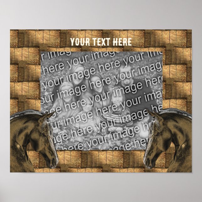 Poster Cavalos E Balas De Cabeça Adicionam Sua Foto Perso (Frente)