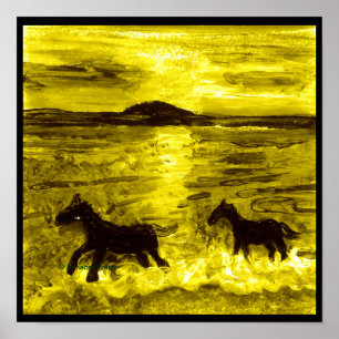Poster Cavalos em equídeos de Ouro