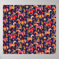 Cavalos escandinavos: Design decorativa sem costur