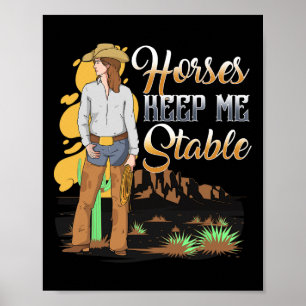 Poster Cavalos Me Mantêm Estável Em Ventilador Equestre