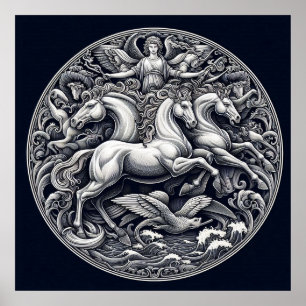 Poster "Cavalos místicos lindos" 35